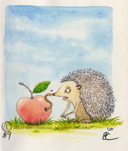 Ingel mit Apfel und Wurm